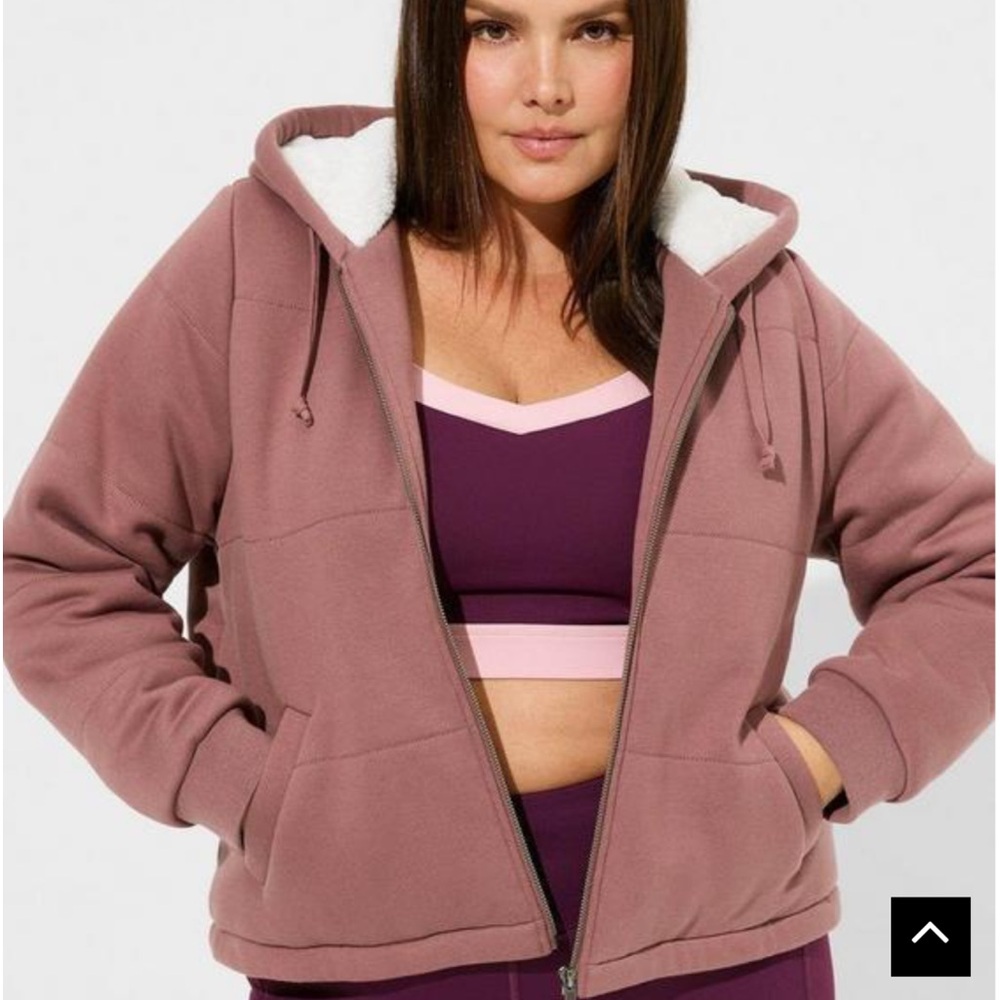 Torrid 2x fleece lined bomber new with tags rose taupe